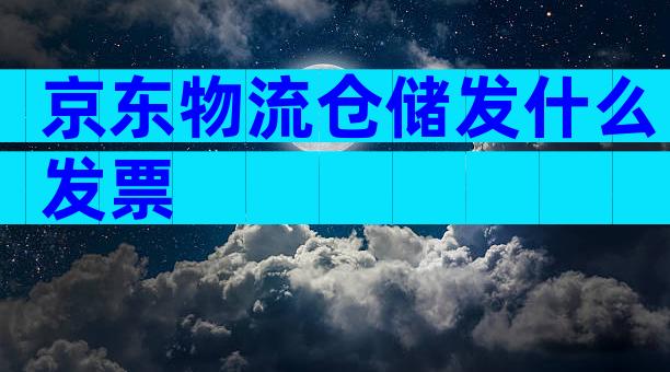 京东物流仓储发什么发票