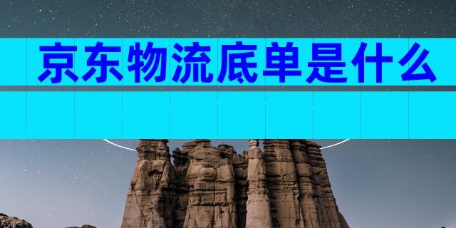 京东物流底单是什么