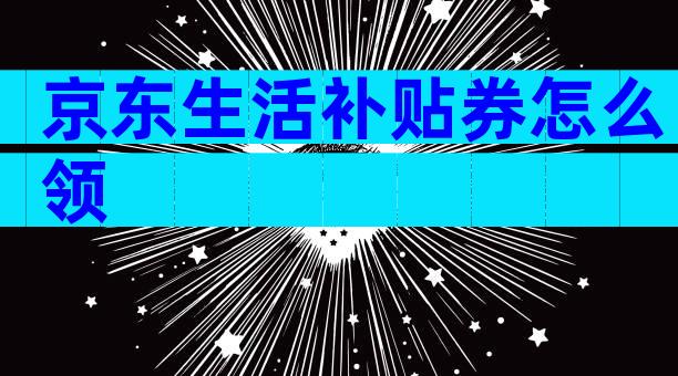 京东生活补贴券怎么领