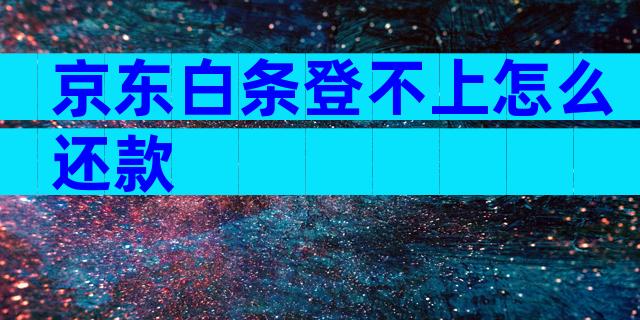 京东白条登不上怎么还款