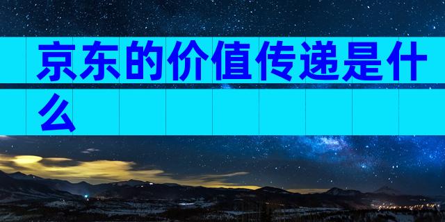 京东的价值传递是什么