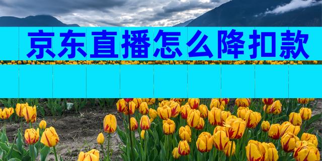 京东直播怎么降扣款