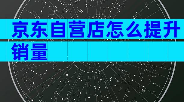 京东自营店怎么提升销量
