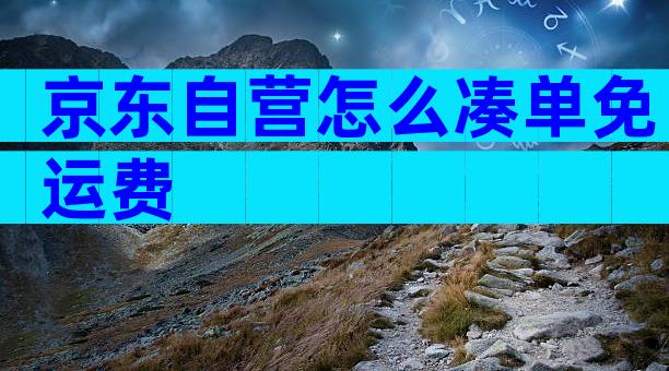 京东自营怎么凑单免运费