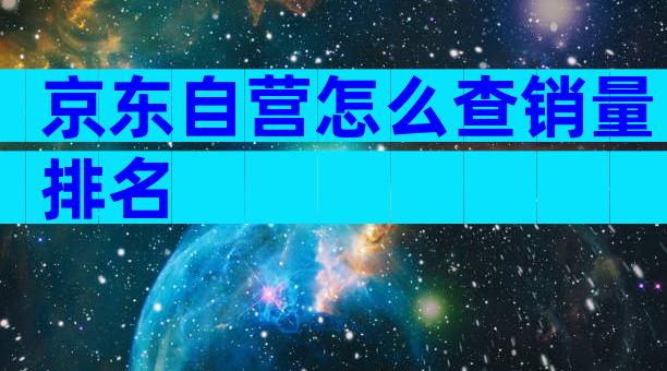 京东自营怎么查销量排名