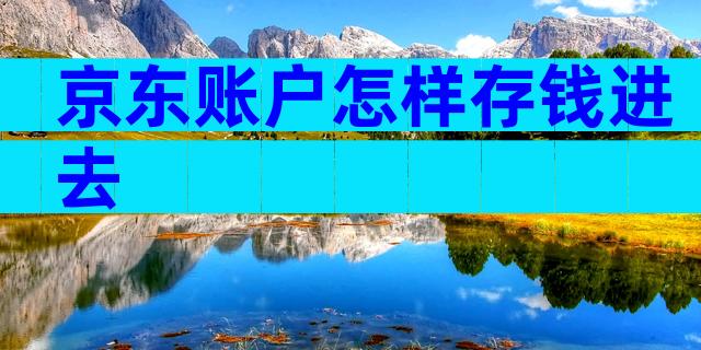 京东账户怎样存钱进去