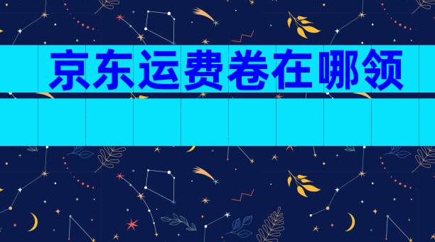 京东运费卷在哪领