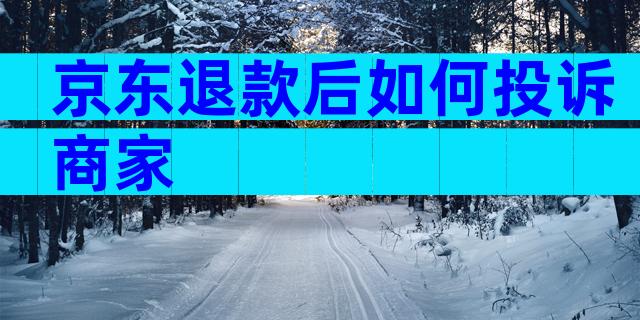 京东退款后如何投诉商家