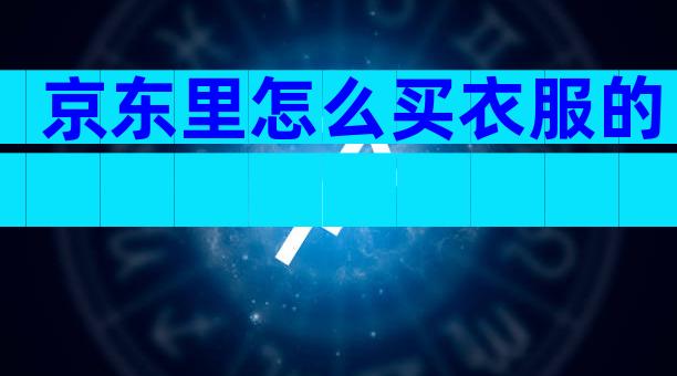 京东里怎么买衣服的