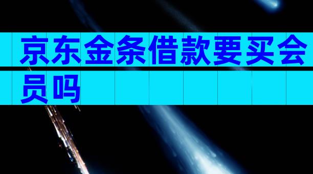 京东金条借款要买会员吗
