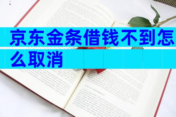 京东金条借钱不到怎么取消