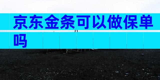 京东金条可以做保单吗