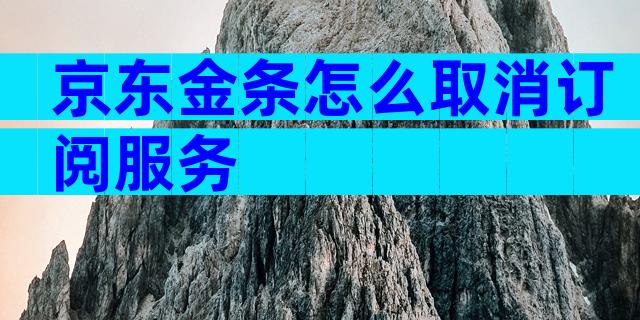 京东金条怎么取消订阅服务