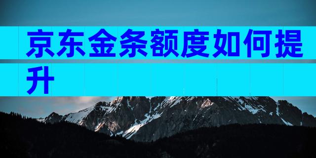 京东金条额度如何提升