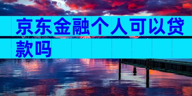 京东金融个人可以贷款吗
