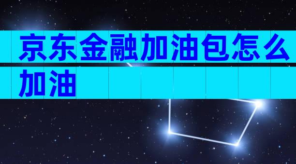京东金融加油包怎么加油
