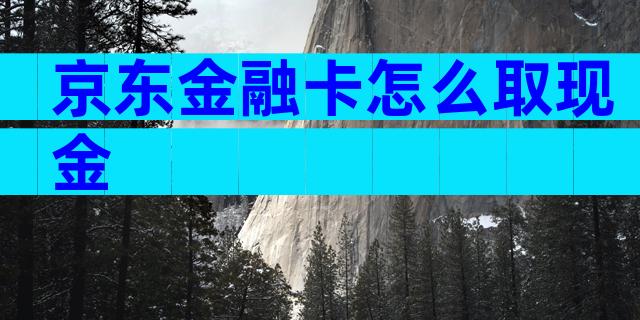 京东金融卡怎么取现金