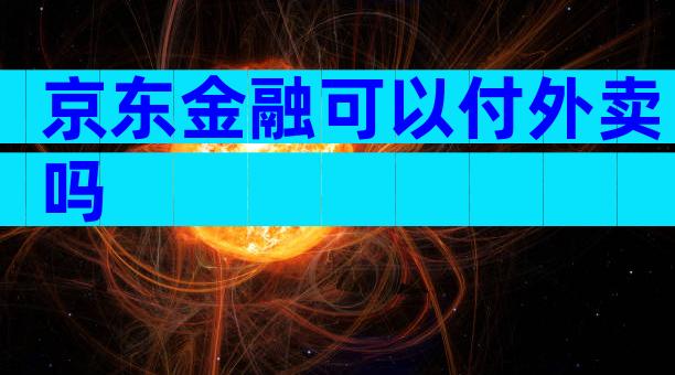 京东金融可以付外卖吗