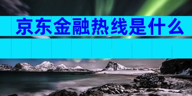 京东金融热线是什么