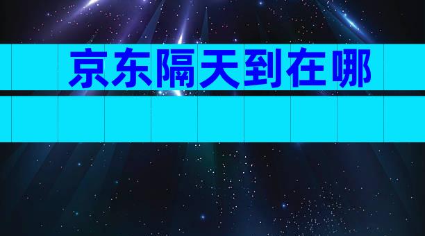 京东隔天到在哪