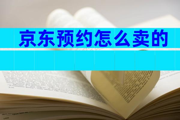 京东预约怎么卖的