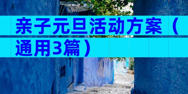 亲子元旦活动方案（通用3篇）