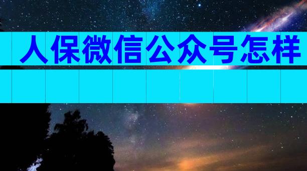 人保微信公众号怎样