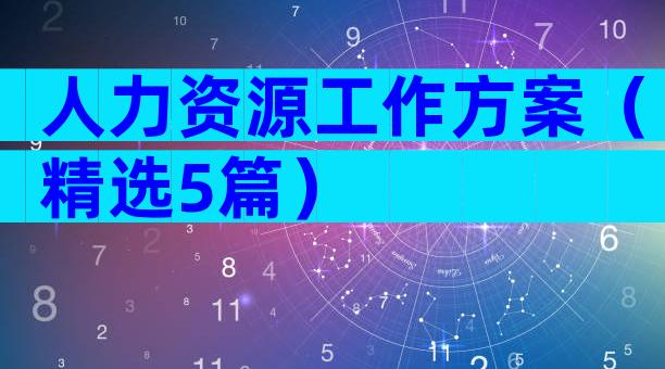 人力资源工作方案（精选5篇）