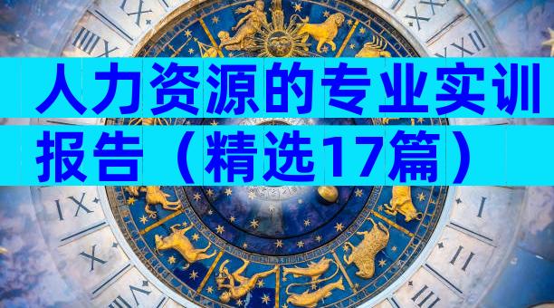 人力资源的专业实训报告（精选17篇）