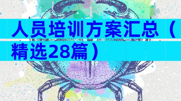人员培训方案汇总（精选28篇）