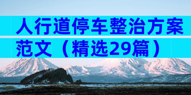 人行道停车整治方案范文（精选29篇）