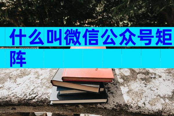 什么叫微信公众号矩阵