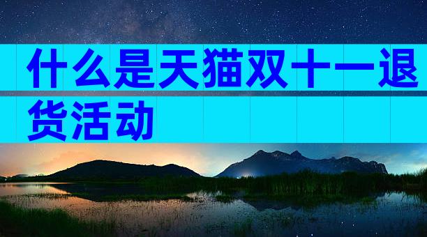 什么是天猫双十一退货活动