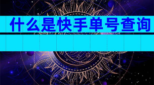 什么是快手单号查询