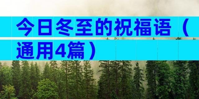 今日冬至的祝福语（通用4篇）