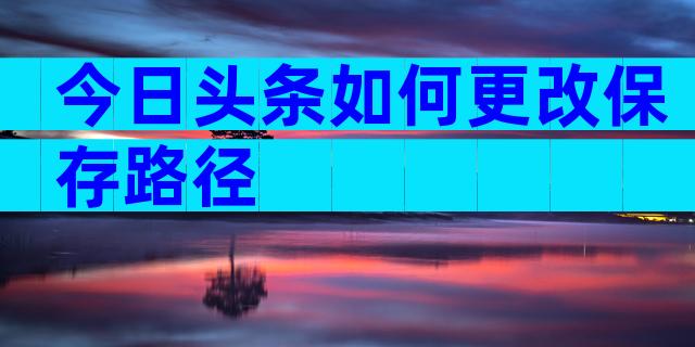 今日头条如何更改保存路径