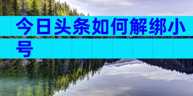 今日头条如何解绑小号