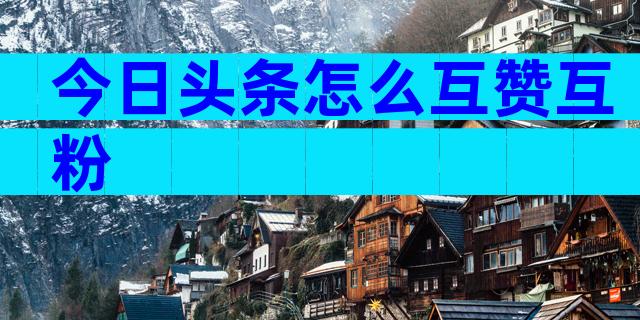 今日头条怎么互赞互粉