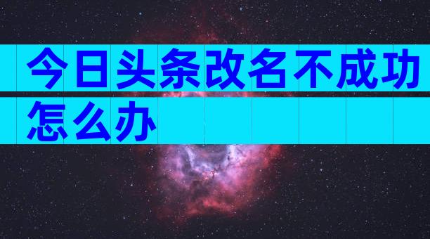 今日头条改名不成功怎么办