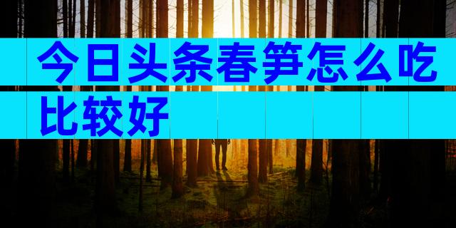 今日头条春笋怎么吃比较好