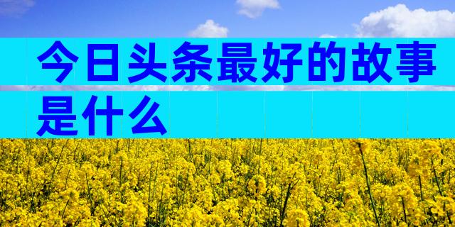 今日头条最好的故事是什么