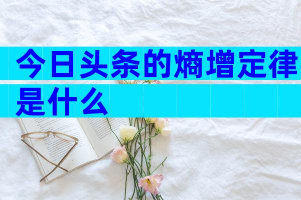 今日头条的熵增定律是什么