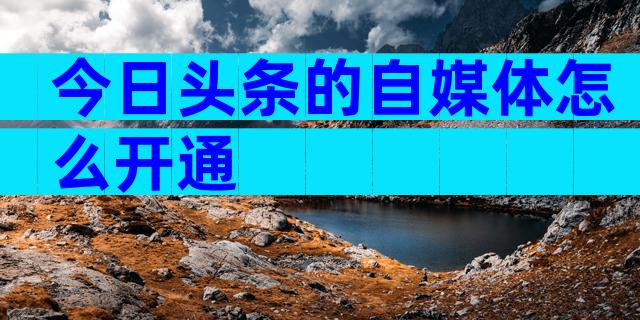今日头条的自媒体怎么开通