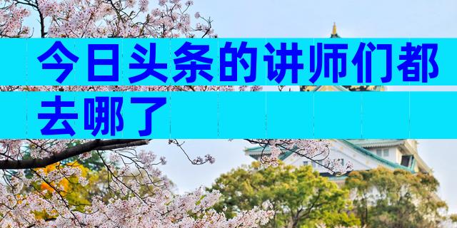 今日头条的讲师们都去哪了