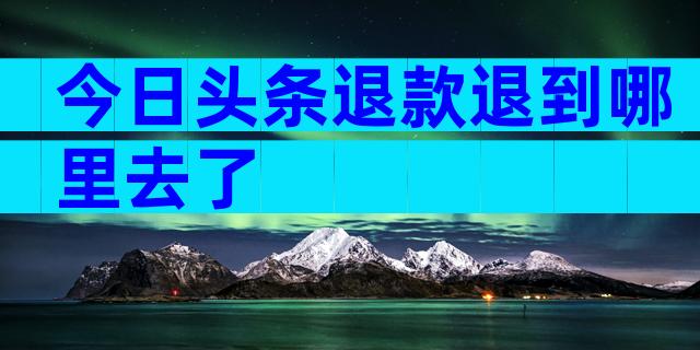 今日头条退款退到哪里去了