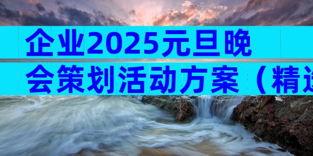 企业2025元旦晚会策划活动方案（精选33篇）