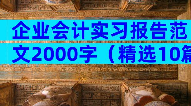企业会计实习报告范文2000字（精选10篇）