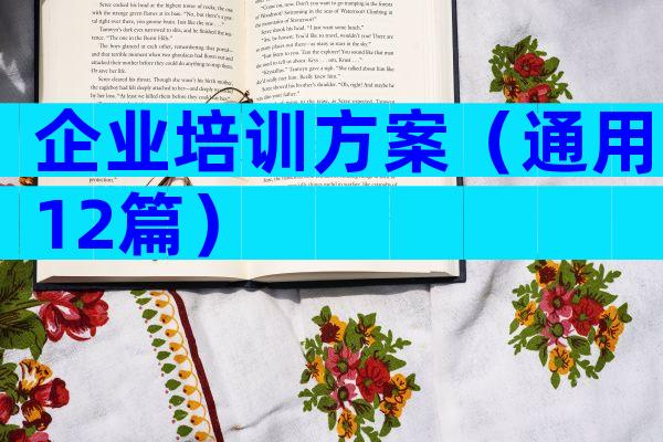 企业培训方案（通用12篇）