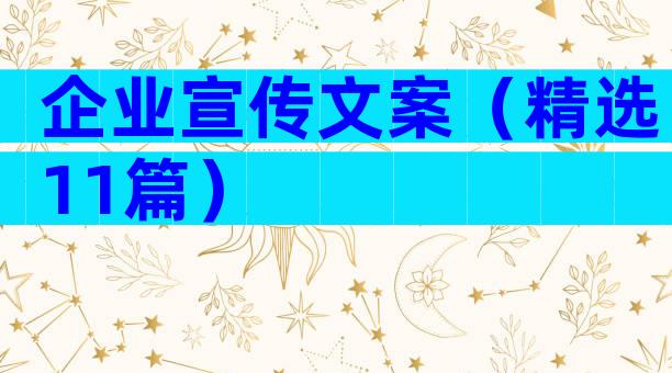 企业宣传文案（精选11篇）