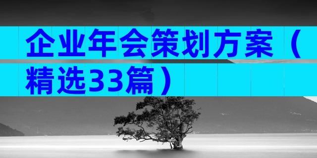 企业年会策划方案（精选33篇）